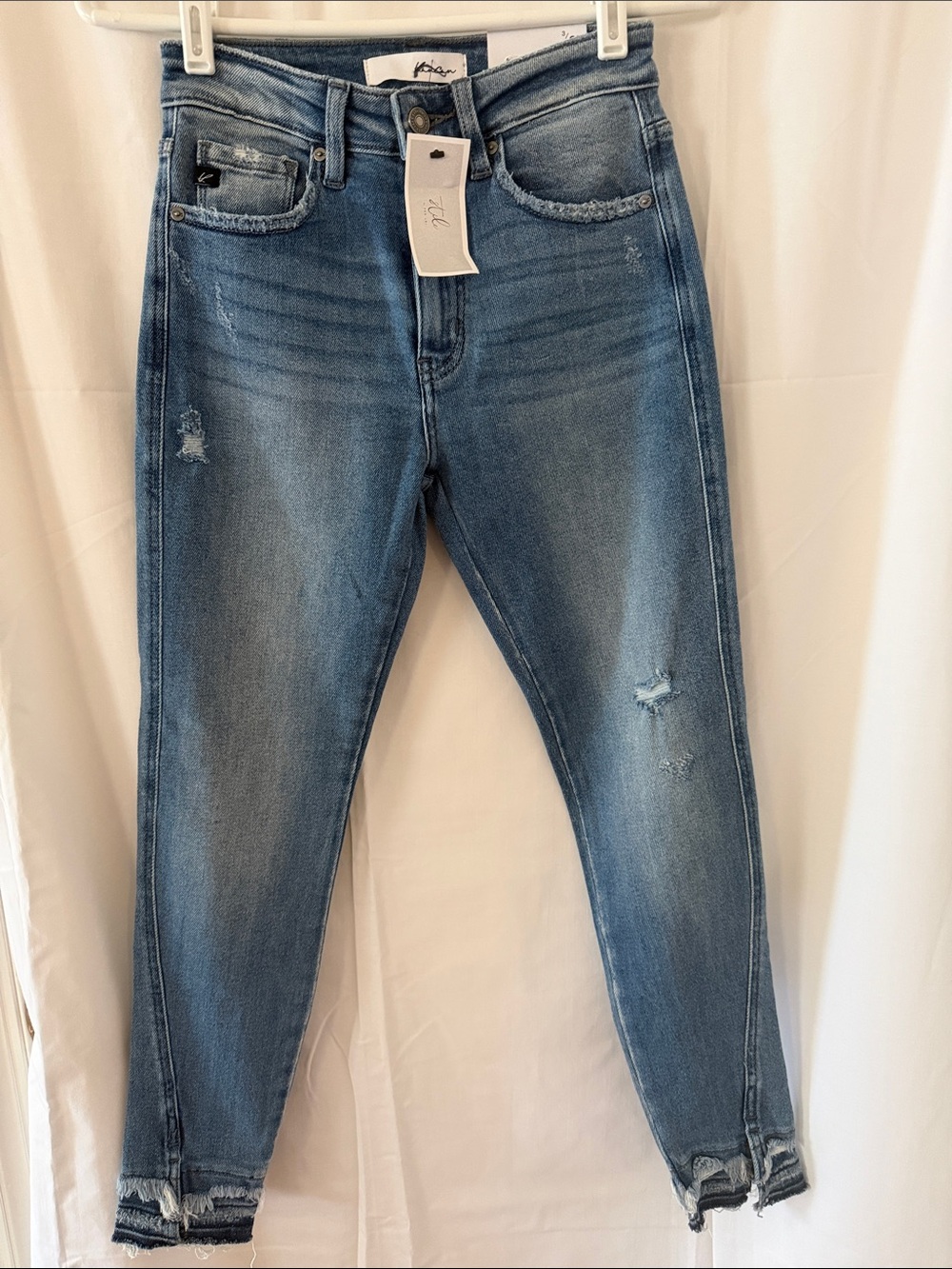 Zoe High-Rise Distressed Blue Denim Jeans
